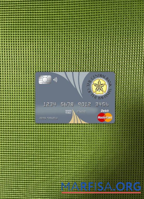 Printable Bahamas The Central bank mastercard photolook front sample